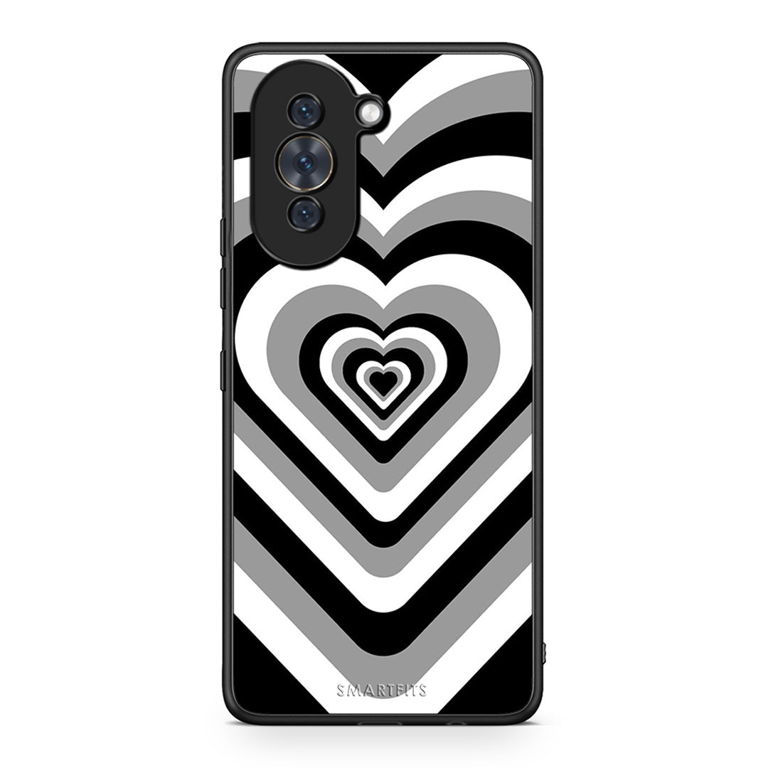 Huawei Nova 10 Black Hearts θήκη από τη Smartfits με σχέδιο στο πίσω μέρος και μαύρο περίβλημα | Smartphone case with colorful back and black bezels by Smartfits