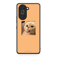 Thumbnail for Huawei Nova 10 Cat Tongue θήκη από τη Smartfits με σχέδιο στο πίσω μέρος και μαύρο περίβλημα | Smartphone case with colorful back and black bezels by Smartfits