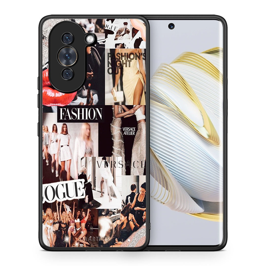 Θήκη Αγίου Βαλεντίνου Huawei Nova 10 Collage Fashion από τη Smartfits με σχέδιο στο πίσω μέρος και μαύρο περίβλημα | Huawei Nova 10 Collage Fashion case with colorful back and black bezels