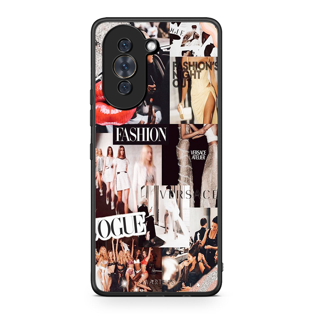 Huawei Nova 10 Collage Fashion Θήκη Αγίου Βαλεντίνου από τη Smartfits με σχέδιο στο πίσω μέρος και μαύρο περίβλημα | Smartphone case with colorful back and black bezels by Smartfits
