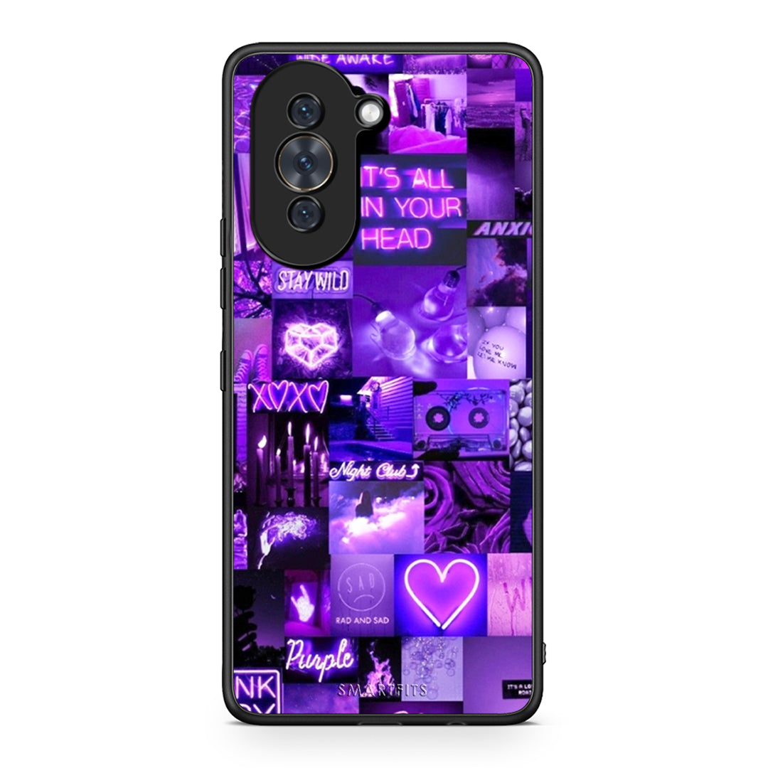 Huawei Nova 10 Collage Stay Wild Θήκη Αγίου Βαλεντίνου από τη Smartfits με σχέδιο στο πίσω μέρος και μαύρο περίβλημα | Smartphone case with colorful back and black bezels by Smartfits