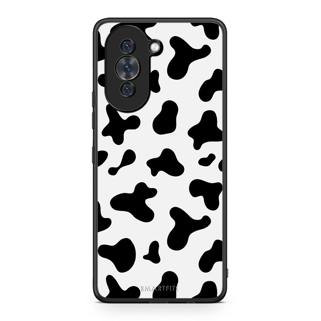 Huawei Nova 10 Cow Print θήκη από τη Smartfits με σχέδιο στο πίσω μέρος και μαύρο περίβλημα | Smartphone case with colorful back and black bezels by Smartfits