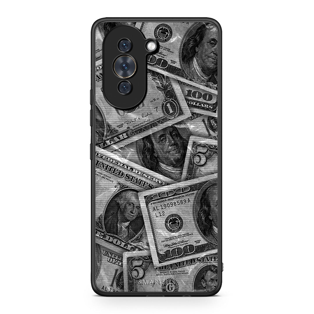 Huawei Nova 10 Money Dollars θήκη από τη Smartfits με σχέδιο στο πίσω μέρος και μαύρο περίβλημα | Smartphone case with colorful back and black bezels by Smartfits