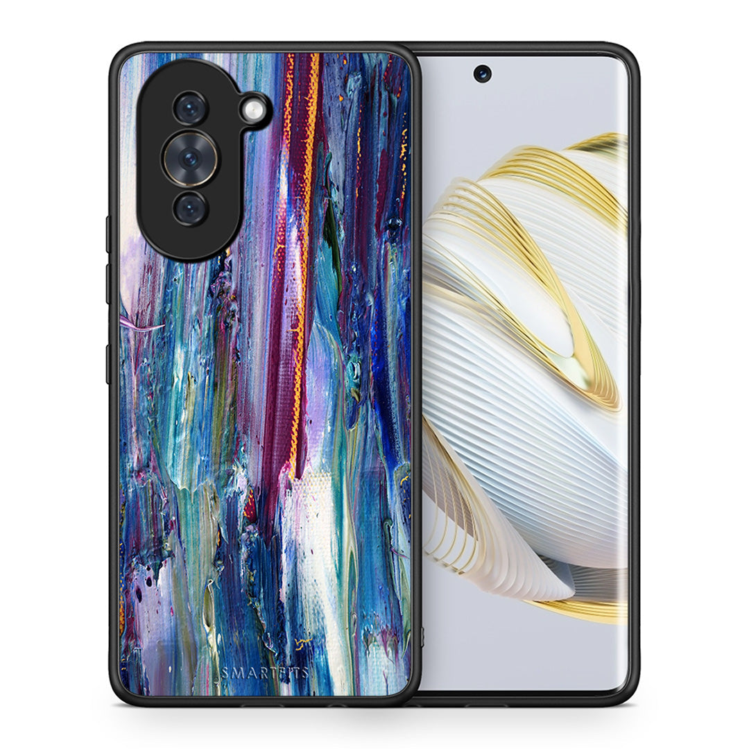 Θήκη Huawei Nova 10 Winter Paint από τη Smartfits με σχέδιο στο πίσω μέρος και μαύρο περίβλημα | Huawei Nova 10 Winter Paint case with colorful back and black bezels