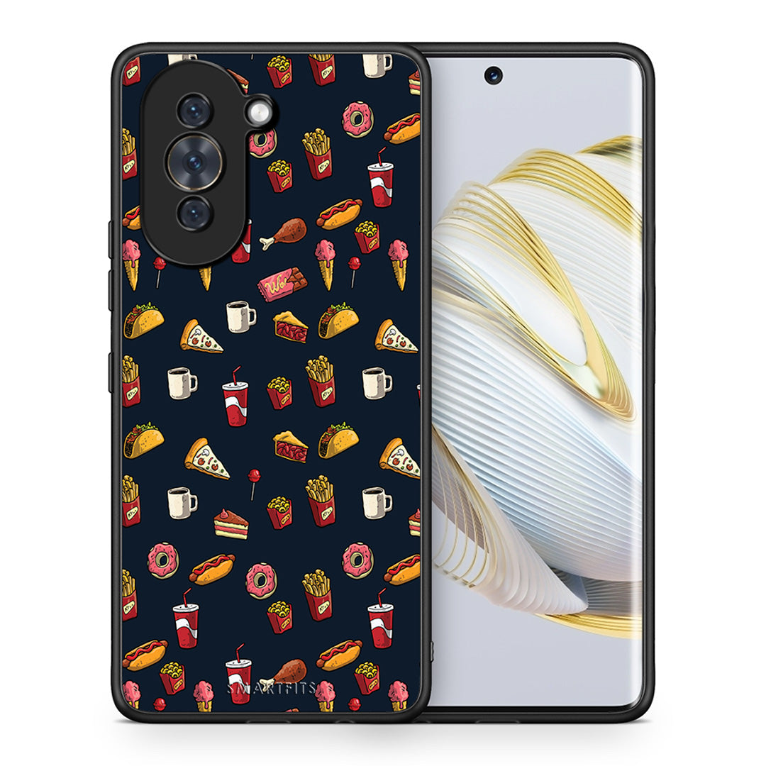 Θήκη Huawei Nova 10 Hungry Random από τη Smartfits με σχέδιο στο πίσω μέρος και μαύρο περίβλημα | Huawei Nova 10 Hungry Random case with colorful back and black bezels