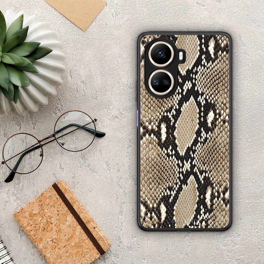 Θήκη Huawei Nova 10 SE Animal Fashion Snake από τη Smartfits με σχέδιο στο πίσω μέρος και μαύρο περίβλημα | Huawei Nova 10 SE Animal Fashion Snake Case with Colorful Back and Black Bezels