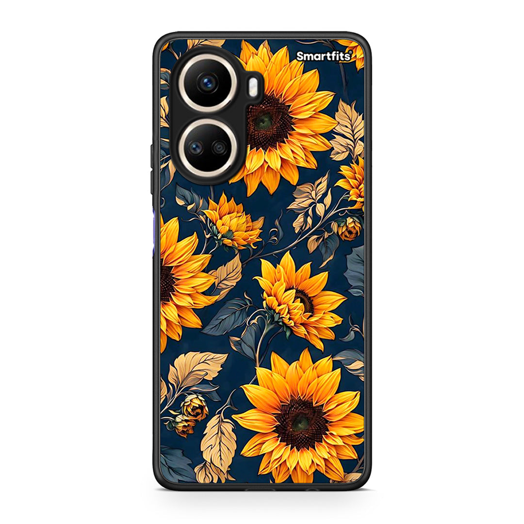 Θήκη Huawei Nova 10 SE Autumn Sunflowers από τη Smartfits με σχέδιο στο πίσω μέρος και μαύρο περίβλημα | Huawei Nova 10 SE Autumn Sunflowers Case with Colorful Back and Black Bezels