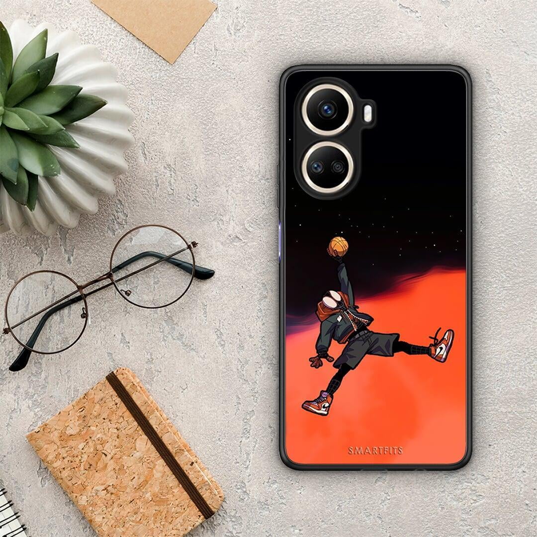 Θήκη Huawei Nova 10 SE Basketball Hero από τη Smartfits με σχέδιο στο πίσω μέρος και μαύρο περίβλημα | Huawei Nova 10 SE Basketball Hero Case with Colorful Back and Black Bezels