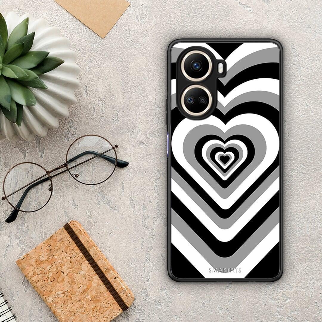 Θήκη Huawei Nova 10 SE Black Hearts από τη Smartfits με σχέδιο στο πίσω μέρος και μαύρο περίβλημα | Huawei Nova 10 SE Black Hearts Case with Colorful Back and Black Bezels