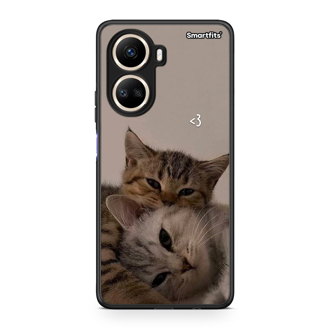 Θήκη Huawei Nova 10 SE Cats In Love από τη Smartfits με σχέδιο στο πίσω μέρος και μαύρο περίβλημα | Huawei Nova 10 SE Cats In Love Case with Colorful Back and Black Bezels