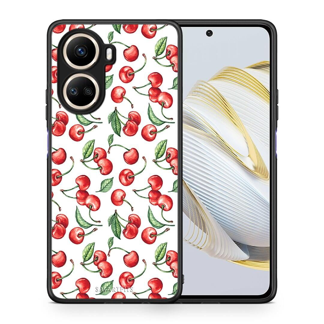 Θήκη Huawei Nova 10 SE Cherry Summer από τη Smartfits με σχέδιο στο πίσω μέρος και μαύρο περίβλημα | Huawei Nova 10 SE Cherry Summer Case with Colorful Back and Black Bezels