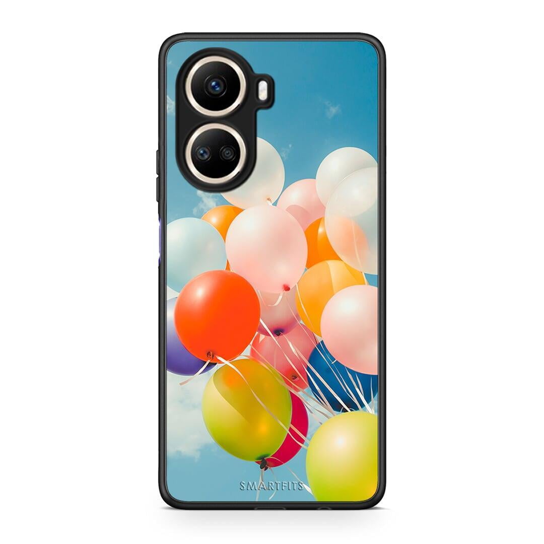 Θήκη Huawei Nova 10 SE Colorful Balloons από τη Smartfits με σχέδιο στο πίσω μέρος και μαύρο περίβλημα | Huawei Nova 10 SE Colorful Balloons Case with Colorful Back and Black Bezels