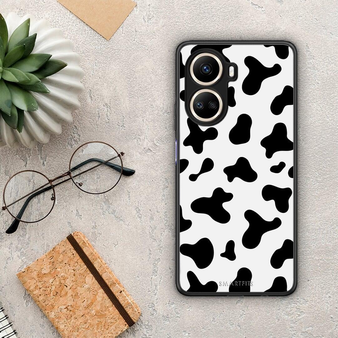 Θήκη Huawei Nova 10 SE Cow Print από τη Smartfits με σχέδιο στο πίσω μέρος και μαύρο περίβλημα | Huawei Nova 10 SE Cow Print Case with Colorful Back and Black Bezels