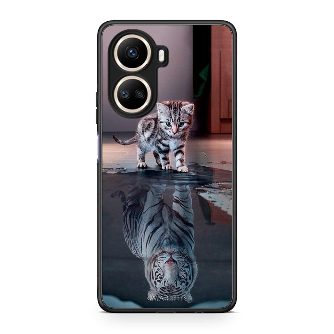 Θήκη Huawei Nova 10 SE Cute Tiger από τη Smartfits με σχέδιο στο πίσω μέρος και μαύρο περίβλημα | Huawei Nova 10 SE Cute Tiger Case with Colorful Back and Black Bezels