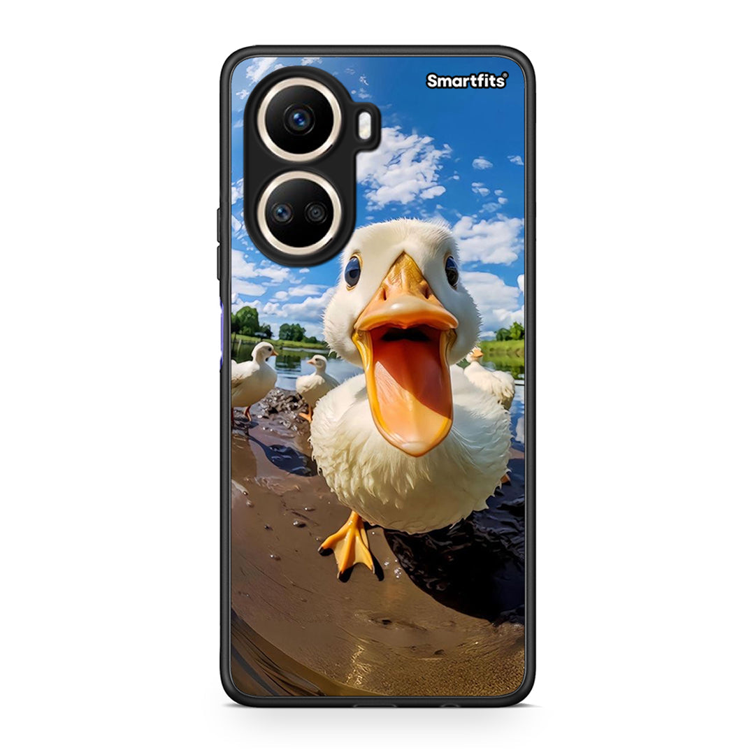 Θήκη Huawei Nova 10 SE Duck Face από τη Smartfits με σχέδιο στο πίσω μέρος και μαύρο περίβλημα | Huawei Nova 10 SE Duck Face Case with Colorful Back and Black Bezels