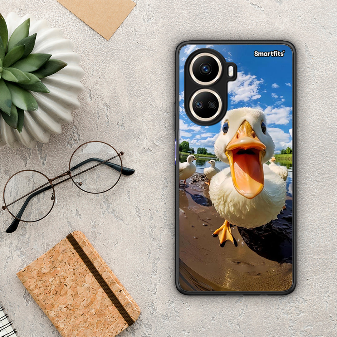 Θήκη Huawei Nova 10 SE Duck Face από τη Smartfits με σχέδιο στο πίσω μέρος και μαύρο περίβλημα | Huawei Nova 10 SE Duck Face Case with Colorful Back and Black Bezels