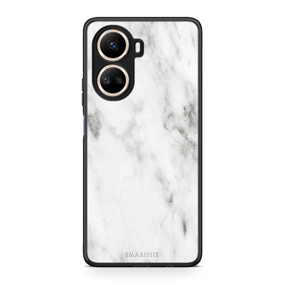 Θήκη Huawei Nova 10 SE Marble White από τη Smartfits με σχέδιο στο πίσω μέρος και μαύρο περίβλημα | Huawei Nova 10 SE Marble White Case with Colorful Back and Black Bezels