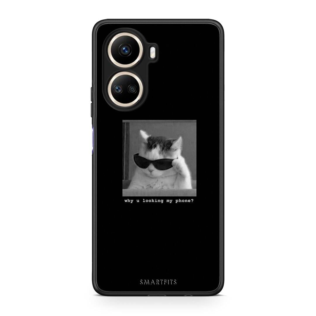 Θήκη Huawei Nova 10 SE Meme Cat από τη Smartfits με σχέδιο στο πίσω μέρος και μαύρο περίβλημα | Huawei Nova 10 SE Meme Cat Case with Colorful Back and Black Bezels