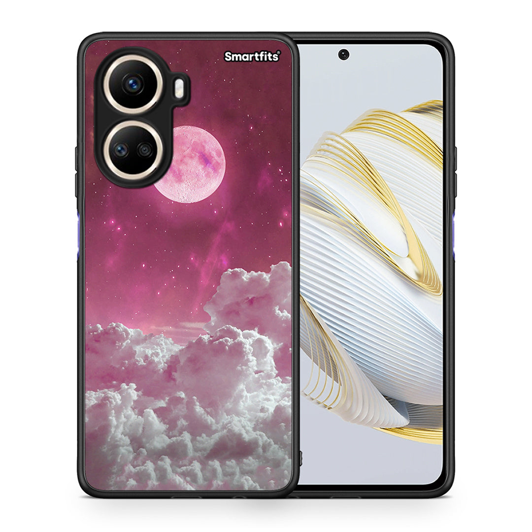 Θήκη Huawei Nova 10 SE Pink Moon από τη Smartfits με σχέδιο στο πίσω μέρος και μαύρο περίβλημα | Huawei Nova 10 SE Pink Moon Case with Colorful Back and Black Bezels