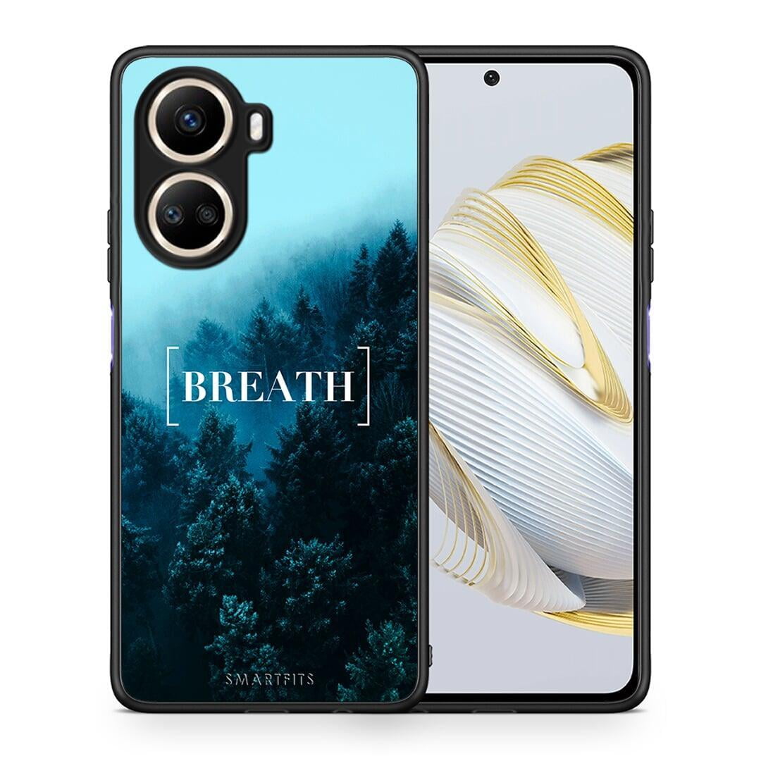 Θήκη Huawei Nova 10 SE Quote Breath από τη Smartfits με σχέδιο στο πίσω μέρος και μαύρο περίβλημα | Huawei Nova 10 SE Quote Breath Case with Colorful Back and Black Bezels