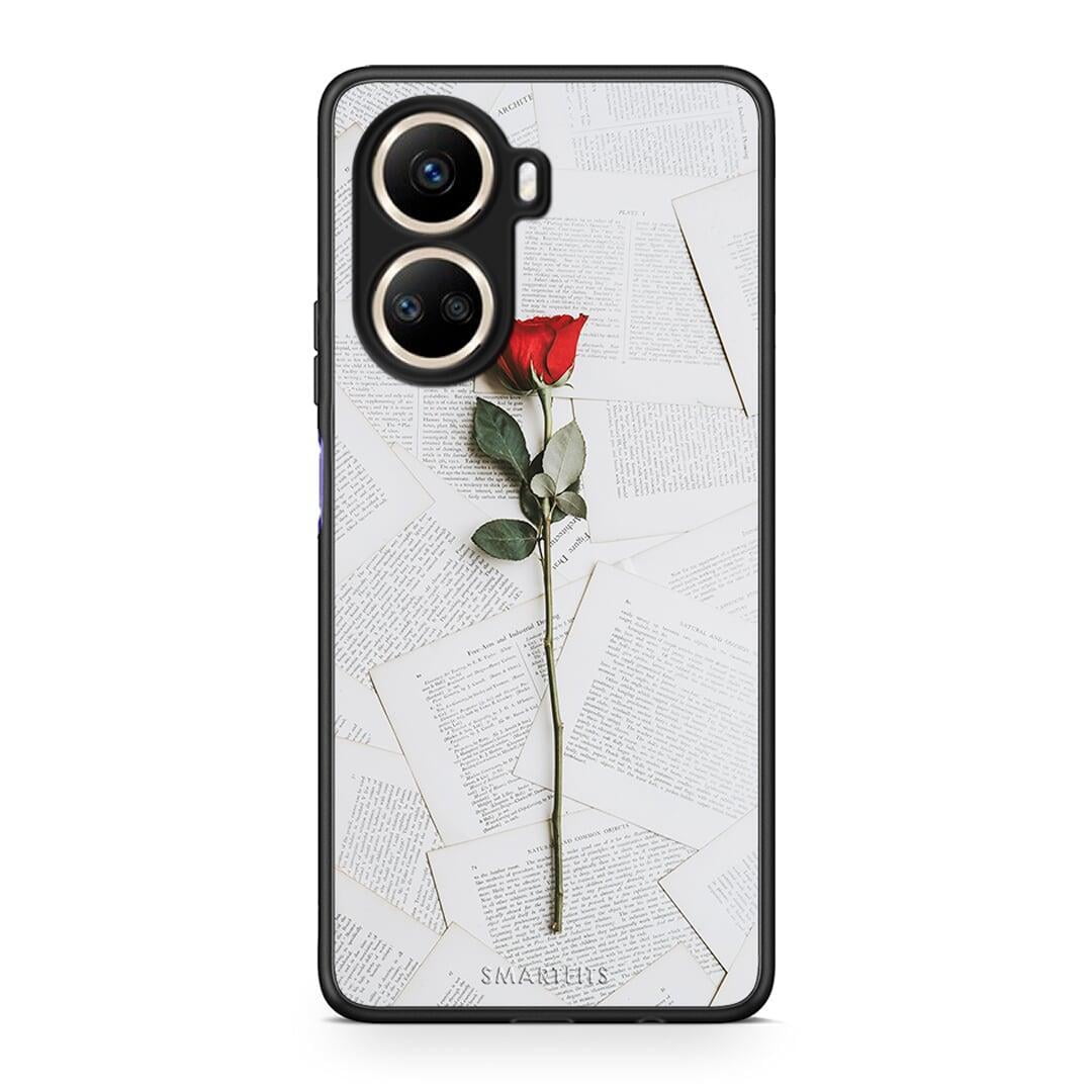 Θήκη Huawei Nova 10 SE Red Rose από τη Smartfits με σχέδιο στο πίσω μέρος και μαύρο περίβλημα | Huawei Nova 10 SE Red Rose Case with Colorful Back and Black Bezels