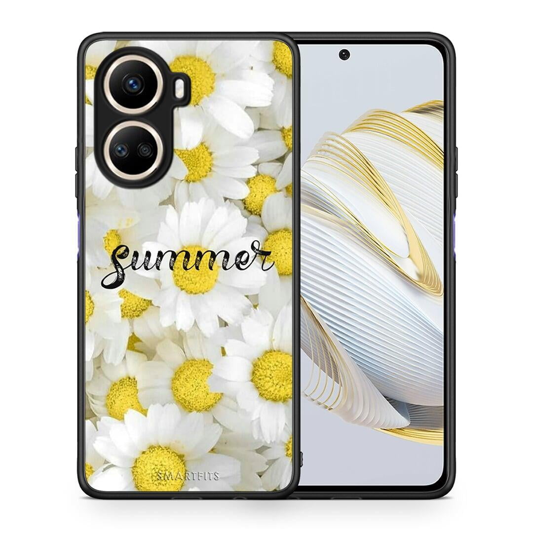 Θήκη Huawei Nova 10 SE Summer Daisies από τη Smartfits με σχέδιο στο πίσω μέρος και μαύρο περίβλημα | Huawei Nova 10 SE Summer Daisies Case with Colorful Back and Black Bezels