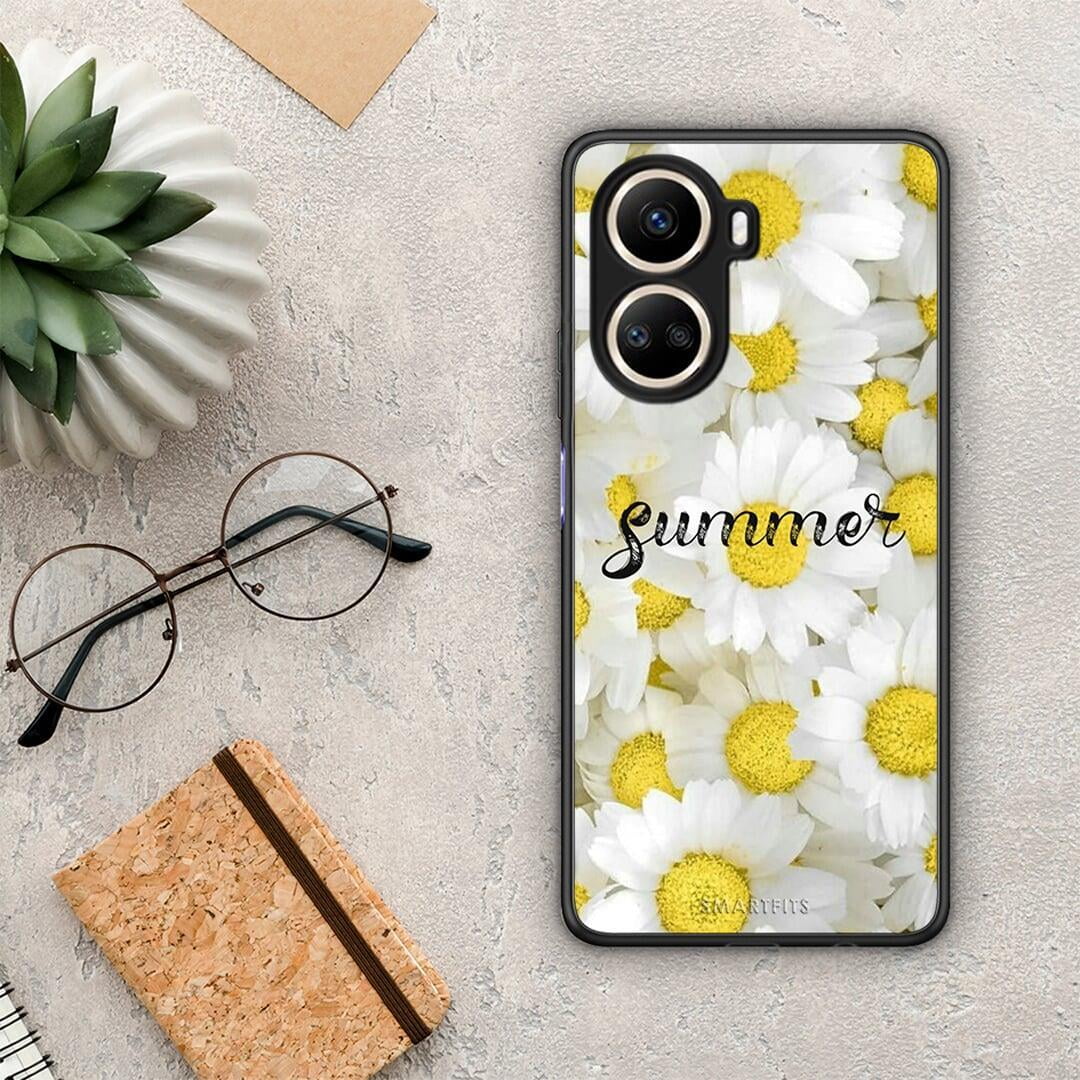 Θήκη Huawei Nova 10 SE Summer Daisies από τη Smartfits με σχέδιο στο πίσω μέρος και μαύρο περίβλημα | Huawei Nova 10 SE Summer Daisies Case with Colorful Back and Black Bezels