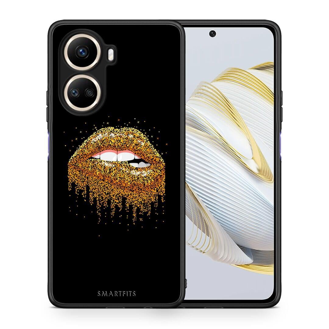 Θήκη Huawei Nova 10 SE Valentine Golden από τη Smartfits με σχέδιο στο πίσω μέρος και μαύρο περίβλημα | Huawei Nova 10 SE Valentine Golden Case with Colorful Back and Black Bezels