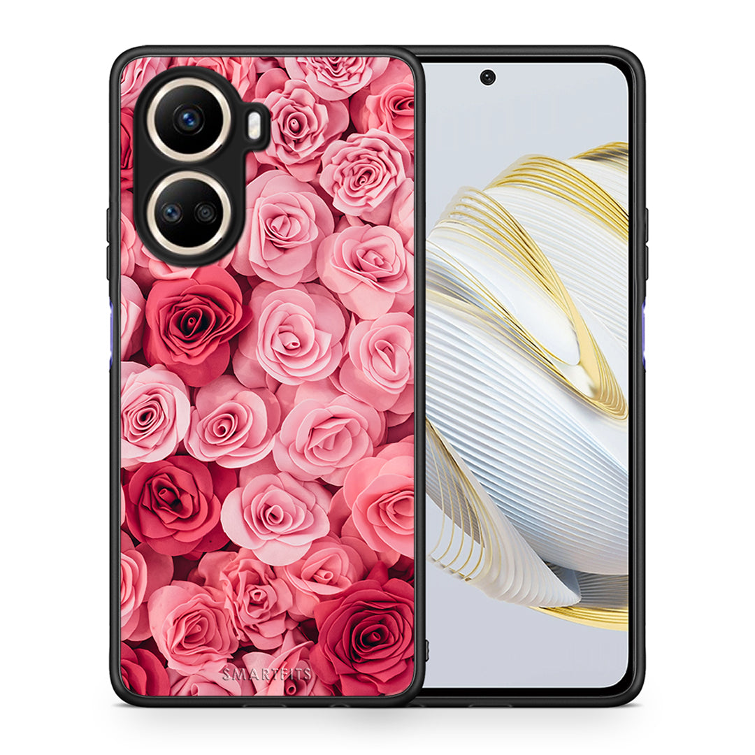 Θήκη Huawei Nova 10 SE Valentine RoseGarden από τη Smartfits με σχέδιο στο πίσω μέρος και μαύρο περίβλημα | Huawei Nova 10 SE Valentine RoseGarden Case with Colorful Back and Black Bezels