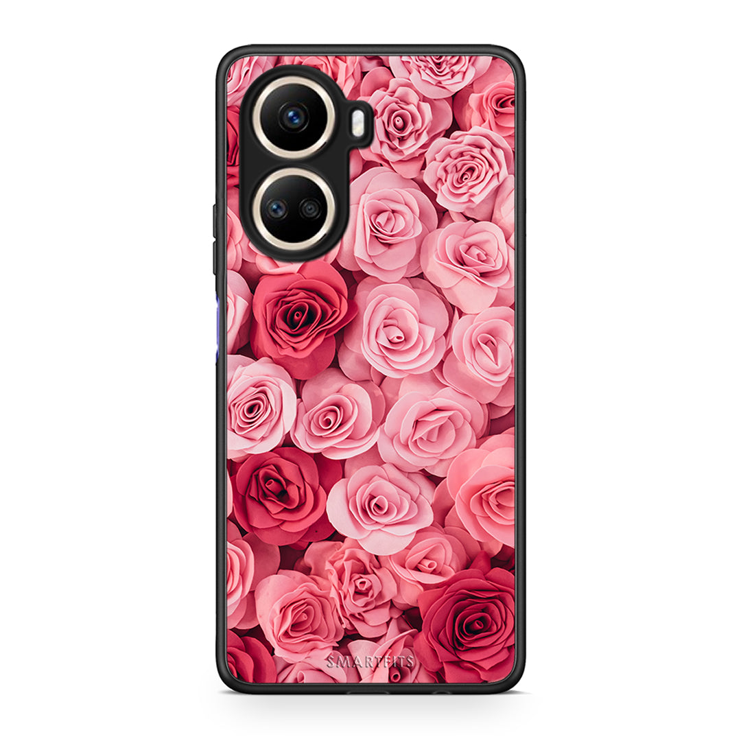 Θήκη Huawei Nova 10 SE Valentine RoseGarden από τη Smartfits με σχέδιο στο πίσω μέρος και μαύρο περίβλημα | Huawei Nova 10 SE Valentine RoseGarden Case with Colorful Back and Black Bezels