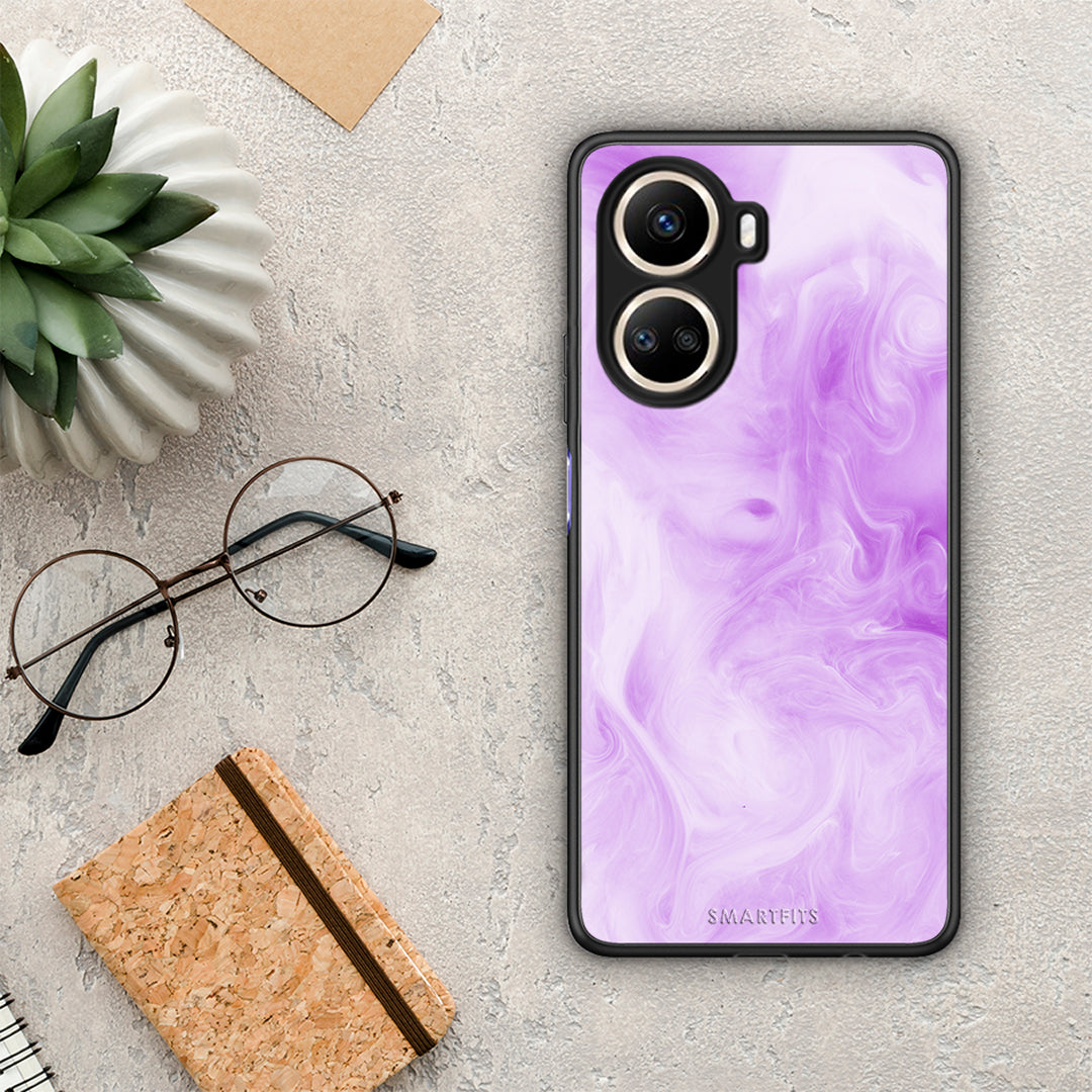 Θήκη Huawei Nova 10 SE Watercolor Lavender από τη Smartfits με σχέδιο στο πίσω μέρος και μαύρο περίβλημα | Huawei Nova 10 SE Watercolor Lavender Case with Colorful Back and Black Bezels