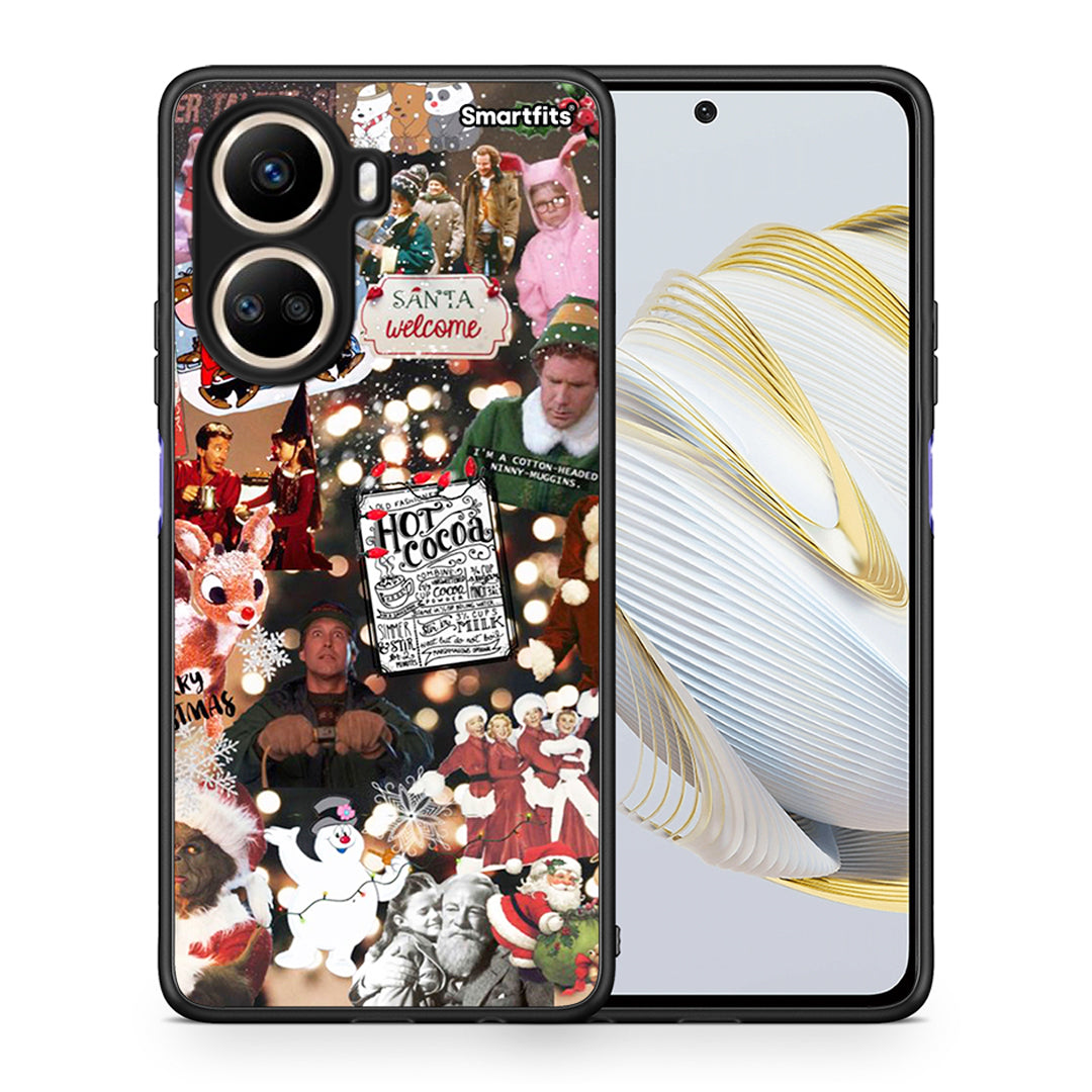 Θήκη Huawei Nova 10 SE Xmas Movies από τη Smartfits με σχέδιο στο πίσω μέρος και μαύρο περίβλημα | Huawei Nova 10 SE Xmas Movies Case with Colorful Back and Black Bezels