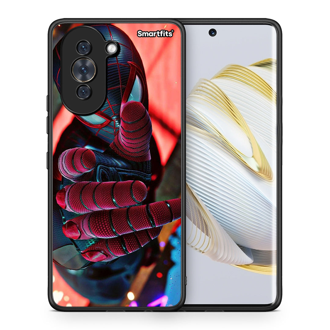 Θήκη Huawei Nova 10 Spider Hand από τη Smartfits με σχέδιο στο πίσω μέρος και μαύρο περίβλημα | Huawei Nova 10 Spider Hand case with colorful back and black bezels