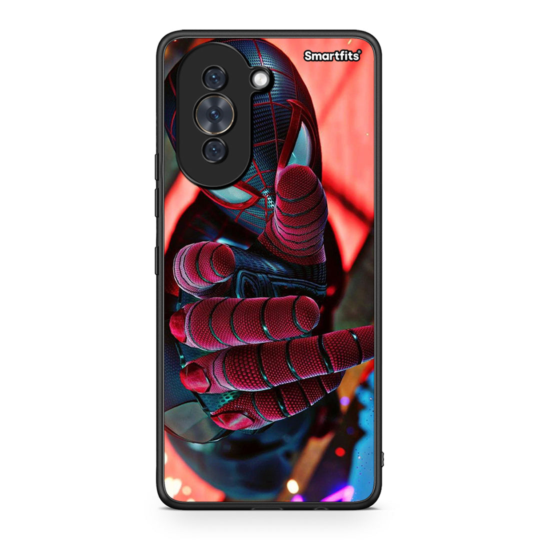 Huawei Nova 10 Spider Hand θήκη από τη Smartfits με σχέδιο στο πίσω μέρος και μαύρο περίβλημα | Smartphone case with colorful back and black bezels by Smartfits