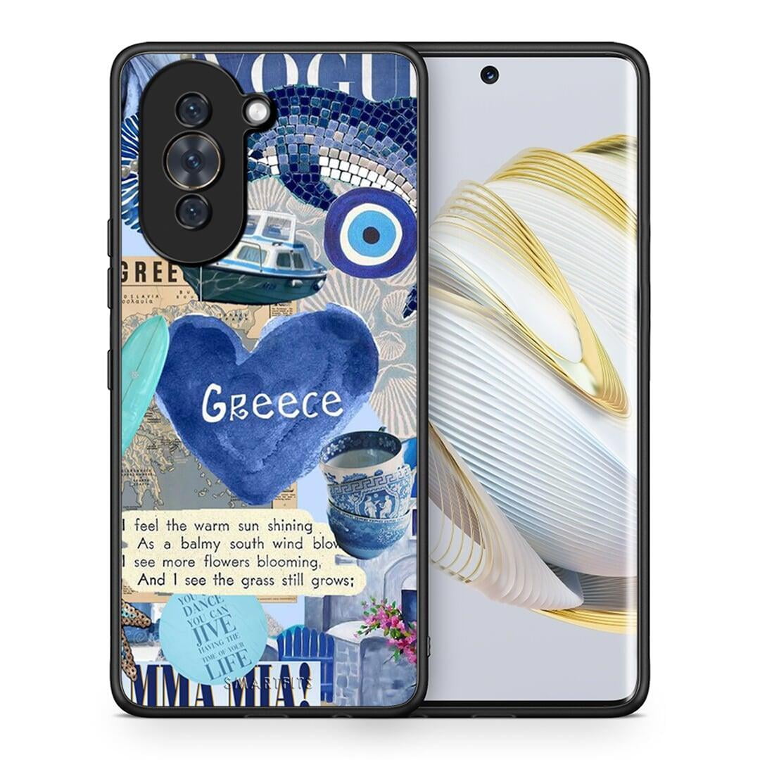 Θήκη Huawei Nova 10 Summer In Greece από τη Smartfits με σχέδιο στο πίσω μέρος και μαύρο περίβλημα | Huawei Nova 10 Summer In Greece case with colorful back and black bezels