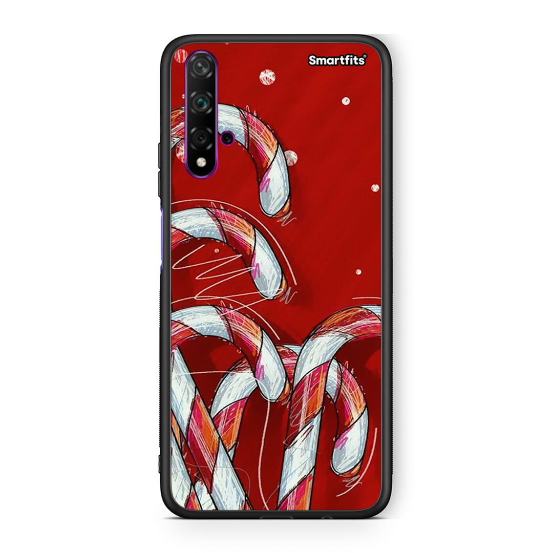 Huawei Nova 5T Candy Cane θήκη από τη Smartfits με σχέδιο στο πίσω μέρος και μαύρο περίβλημα | Smartphone case with colorful back and black bezels by Smartfits