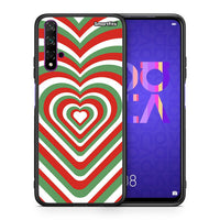 Thumbnail for Θήκη Huawei Nova 5T/Honor 20 Christmas Hearts από τη Smartfits με σχέδιο στο πίσω μέρος και μαύρο περίβλημα | Huawei Nova 5T/Honor 20 Christmas Hearts case with colorful back and black bezels