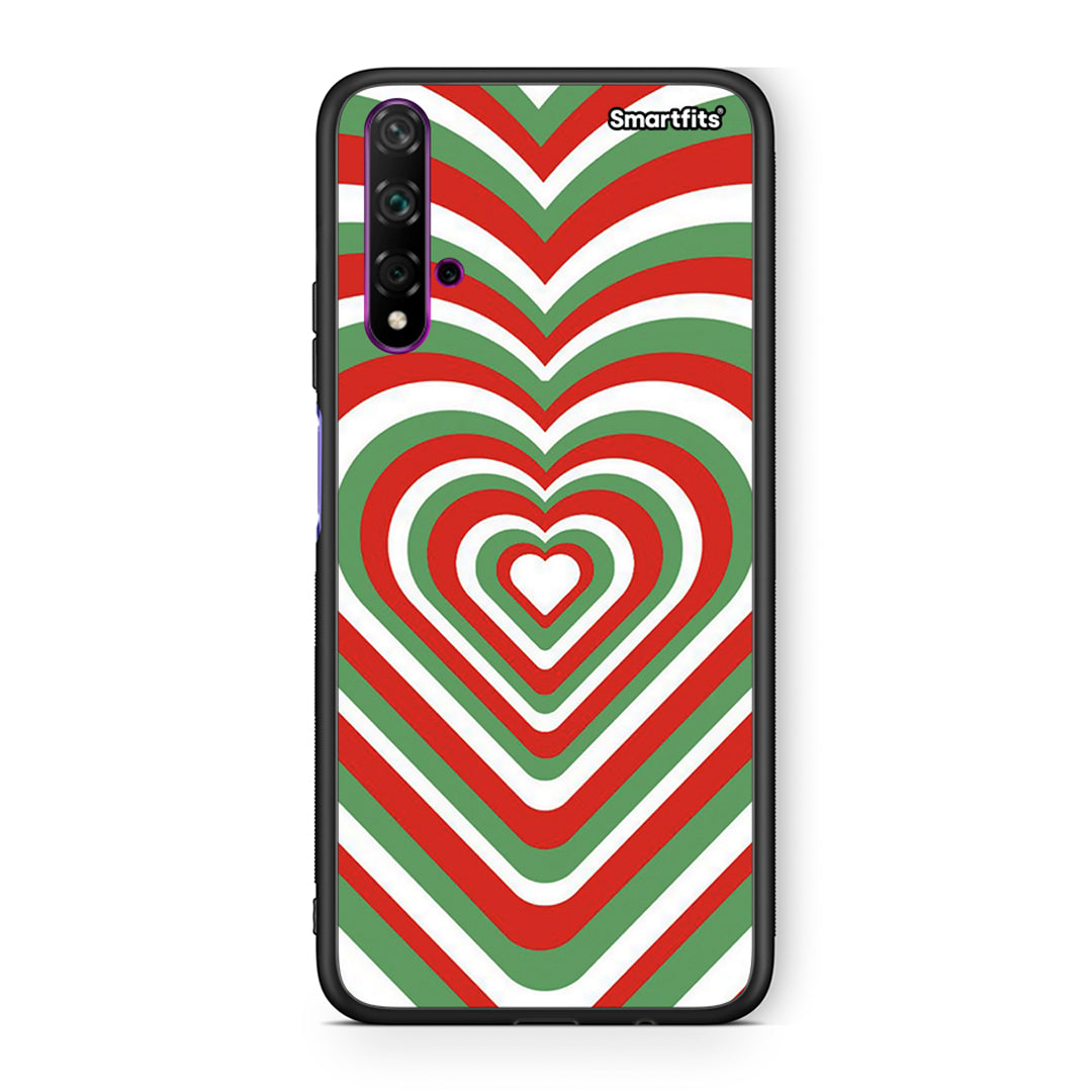 Huawei Nova 5T Christmas Hearts θήκη από τη Smartfits με σχέδιο στο πίσω μέρος και μαύρο περίβλημα | Smartphone case with colorful back and black bezels by Smartfits