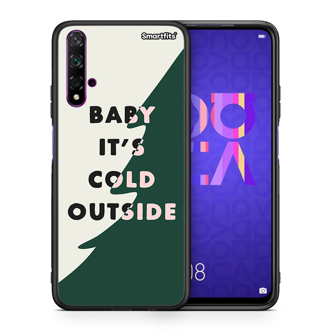 Θήκη Huawei Nova 5T/Honor 20 Cold Outside από τη Smartfits με σχέδιο στο πίσω μέρος και μαύρο περίβλημα | Huawei Nova 5T/Honor 20 Cold Outside case with colorful back and black bezels