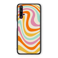 Thumbnail for Huawei Nova 5T Colourful Waves θήκη από τη Smartfits με σχέδιο στο πίσω μέρος και μαύρο περίβλημα | Smartphone case with colorful back and black bezels by Smartfits