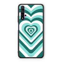 Thumbnail for Huawei Nova 5T Green Hearts θήκη από τη Smartfits με σχέδιο στο πίσω μέρος και μαύρο περίβλημα | Smartphone case with colorful back and black bezels by Smartfits