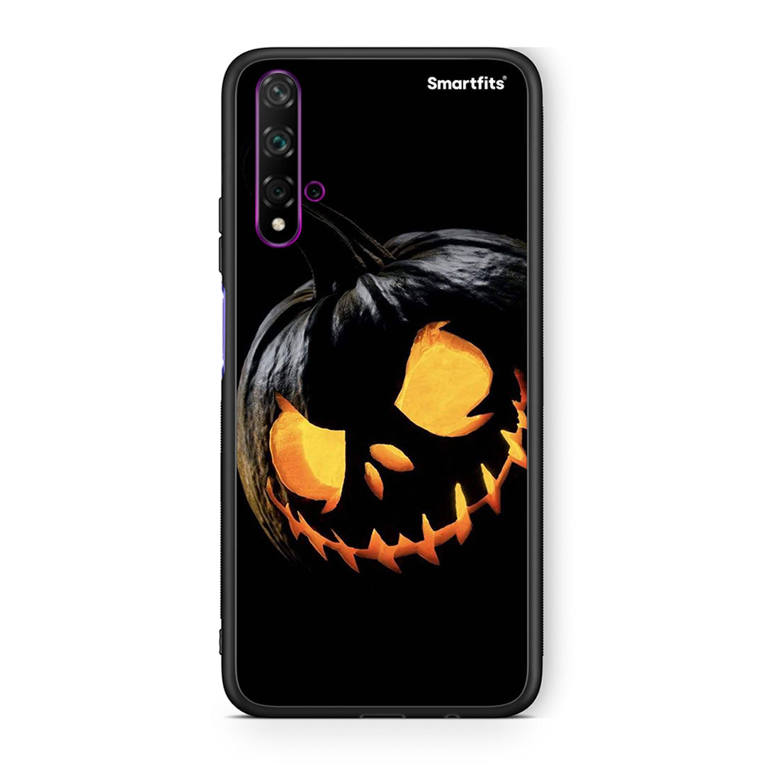 Huawei Nova 5T Halloween Scary Pumpkin Θήκη από τη Smartfits με σχέδιο στο πίσω μέρος και μαύρο περίβλημα | Smartphone case with colorful back and black bezels by Smartfits