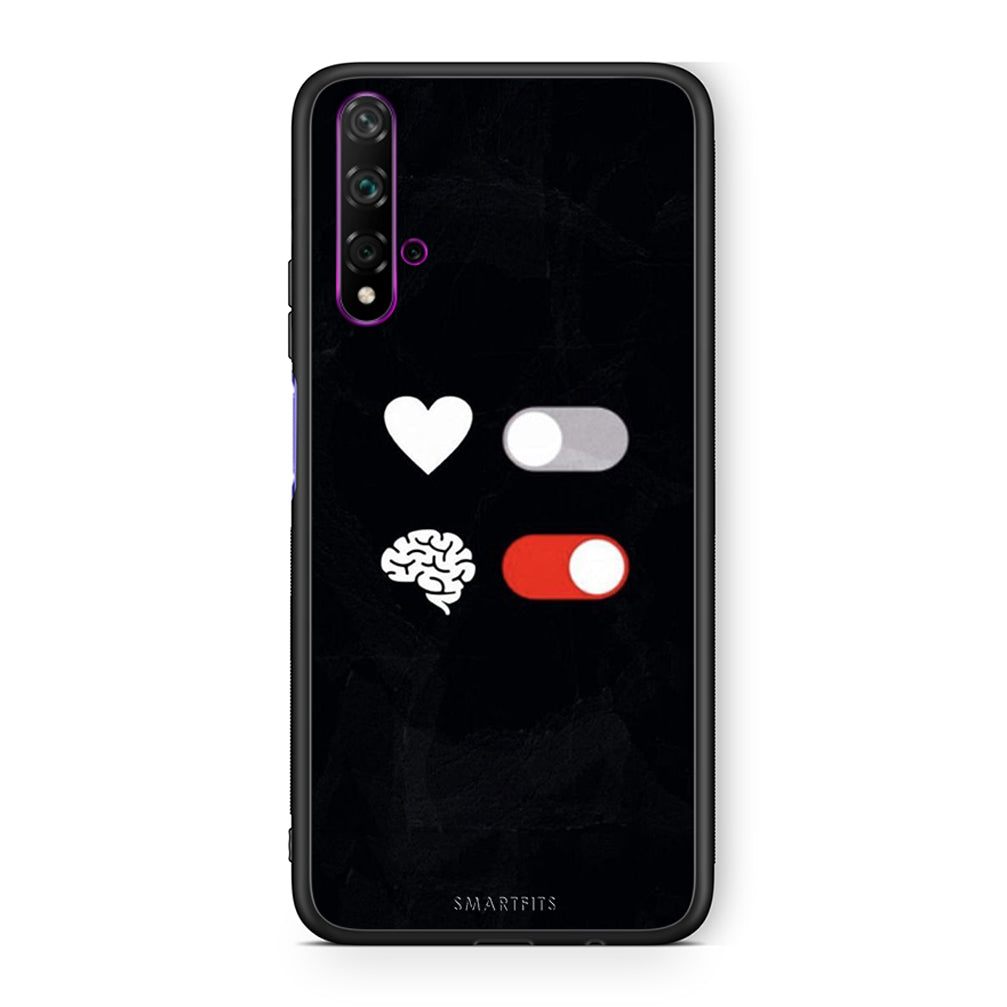 Huawei Nova 5T Heart Vs Brain Θήκη Αγίου Βαλεντίνου από τη Smartfits με σχέδιο στο πίσω μέρος και μαύρο περίβλημα | Smartphone case with colorful back and black bezels by Smartfits