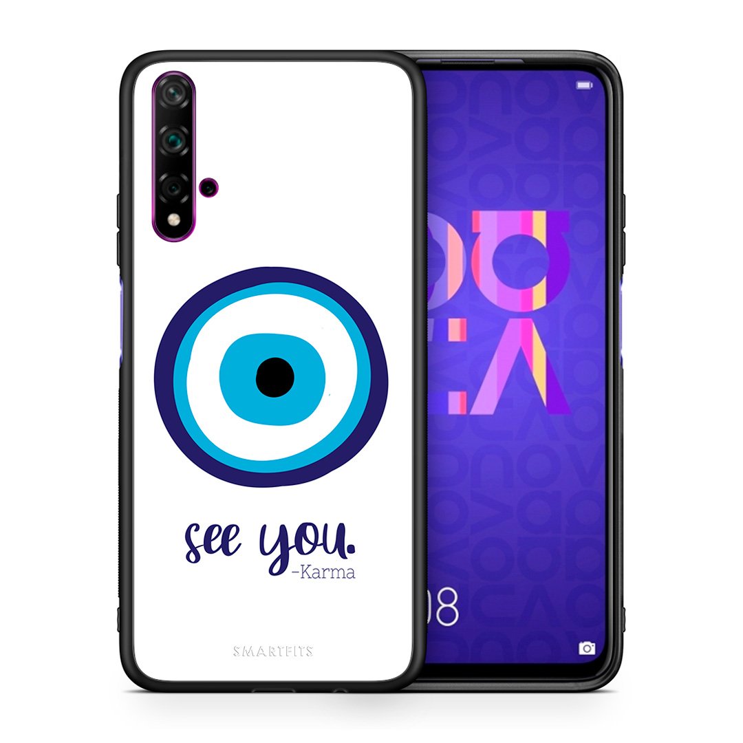 Θήκη Huawei Nova 5T/Honor 20 Karma Says από τη Smartfits με σχέδιο στο πίσω μέρος και μαύρο περίβλημα | Huawei Nova 5T/Honor 20 Karma Says case with colorful back and black bezels