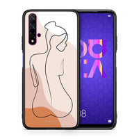 Thumbnail for Θήκη Huawei Nova 5T/Honor 20 LineArt Woman από τη Smartfits με σχέδιο στο πίσω μέρος και μαύρο περίβλημα | Huawei Nova 5T/Honor 20 LineArt Woman case with colorful back and black bezels