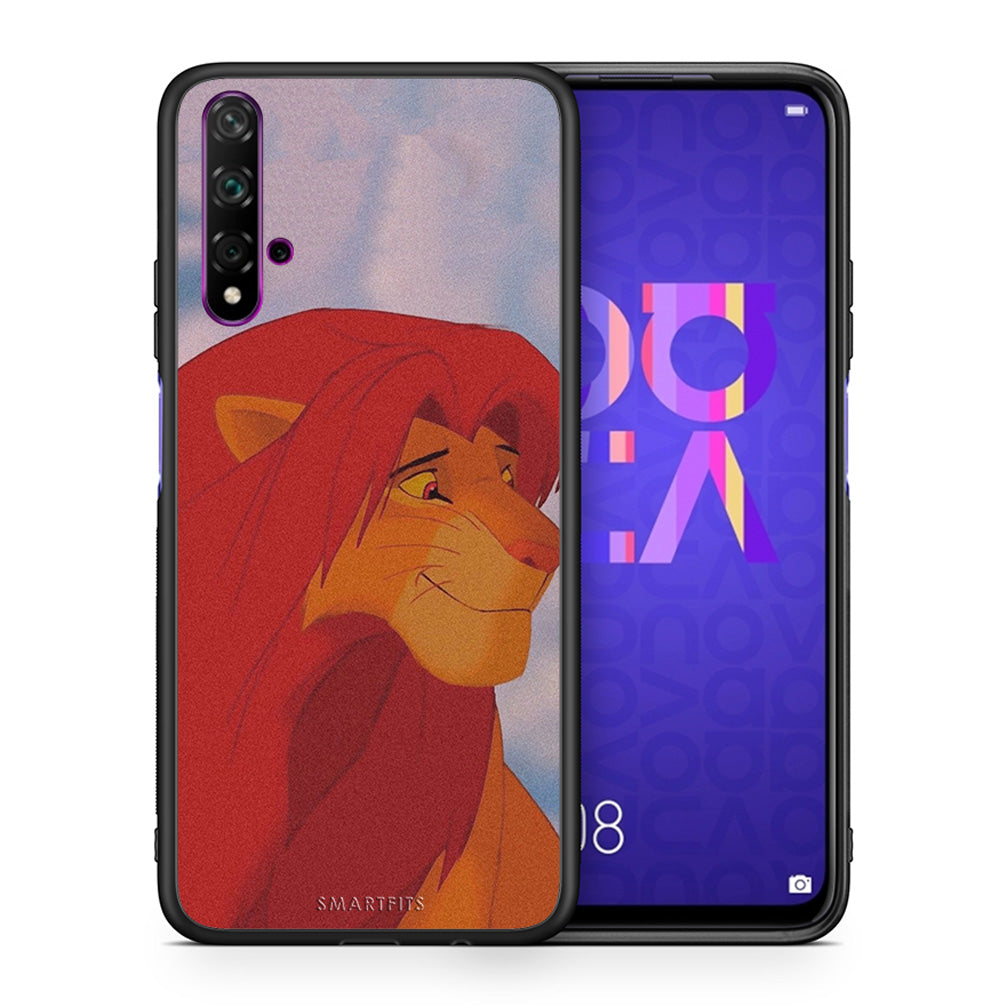Θήκη Αγίου Βαλεντίνου Huawei Nova 5T / Honor 20 Lion Love 1 από τη Smartfits με σχέδιο στο πίσω μέρος και μαύρο περίβλημα | Huawei Nova 5T / Honor 20 Lion Love 1 case with colorful back and black bezels