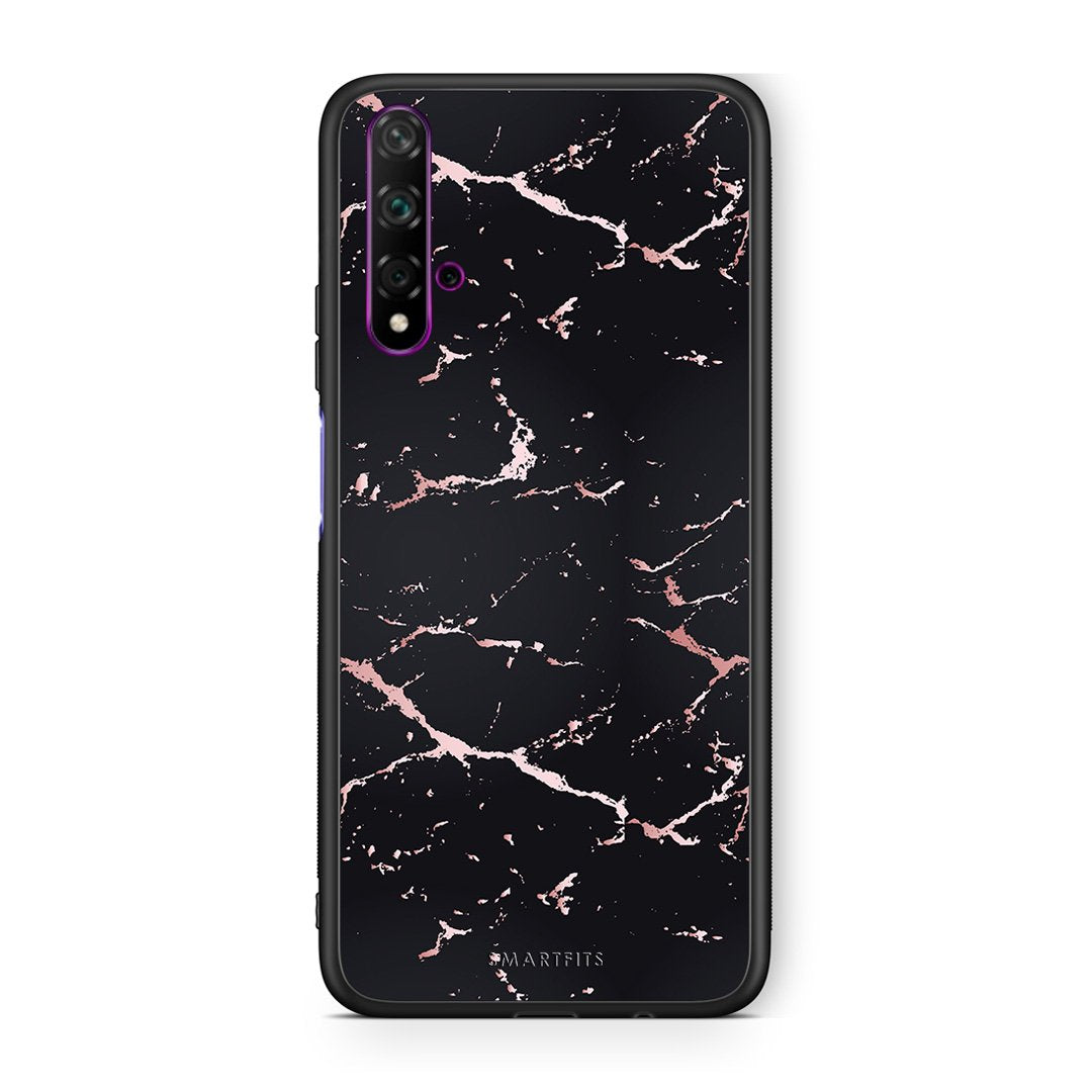 4 - Huawei Nova 5T  Black Rosegold Marble case, cover, bumper