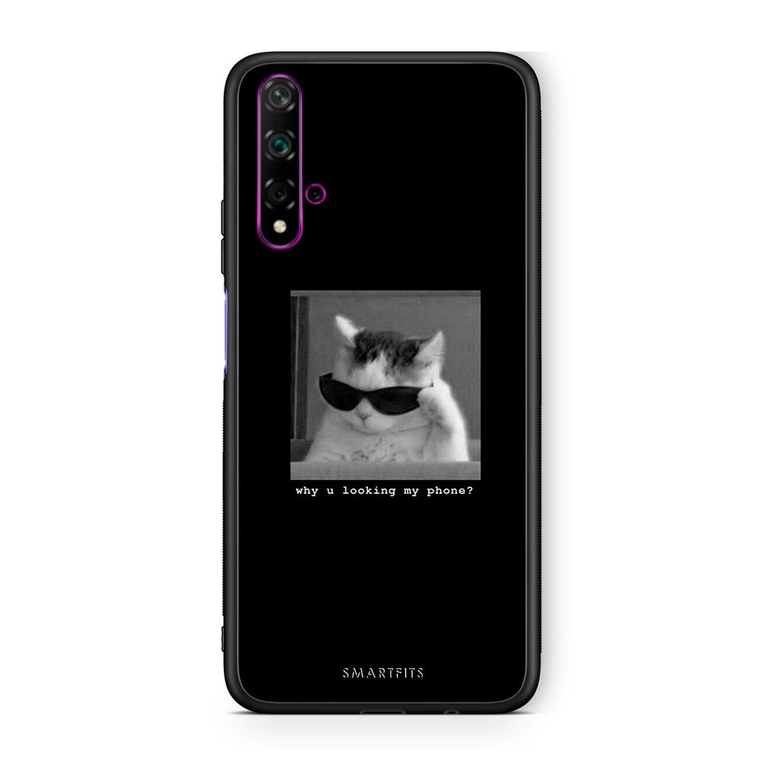 Huawei Nova 5T Meme Cat θήκη από τη Smartfits με σχέδιο στο πίσω μέρος και μαύρο περίβλημα | Smartphone case with colorful back and black bezels by Smartfits