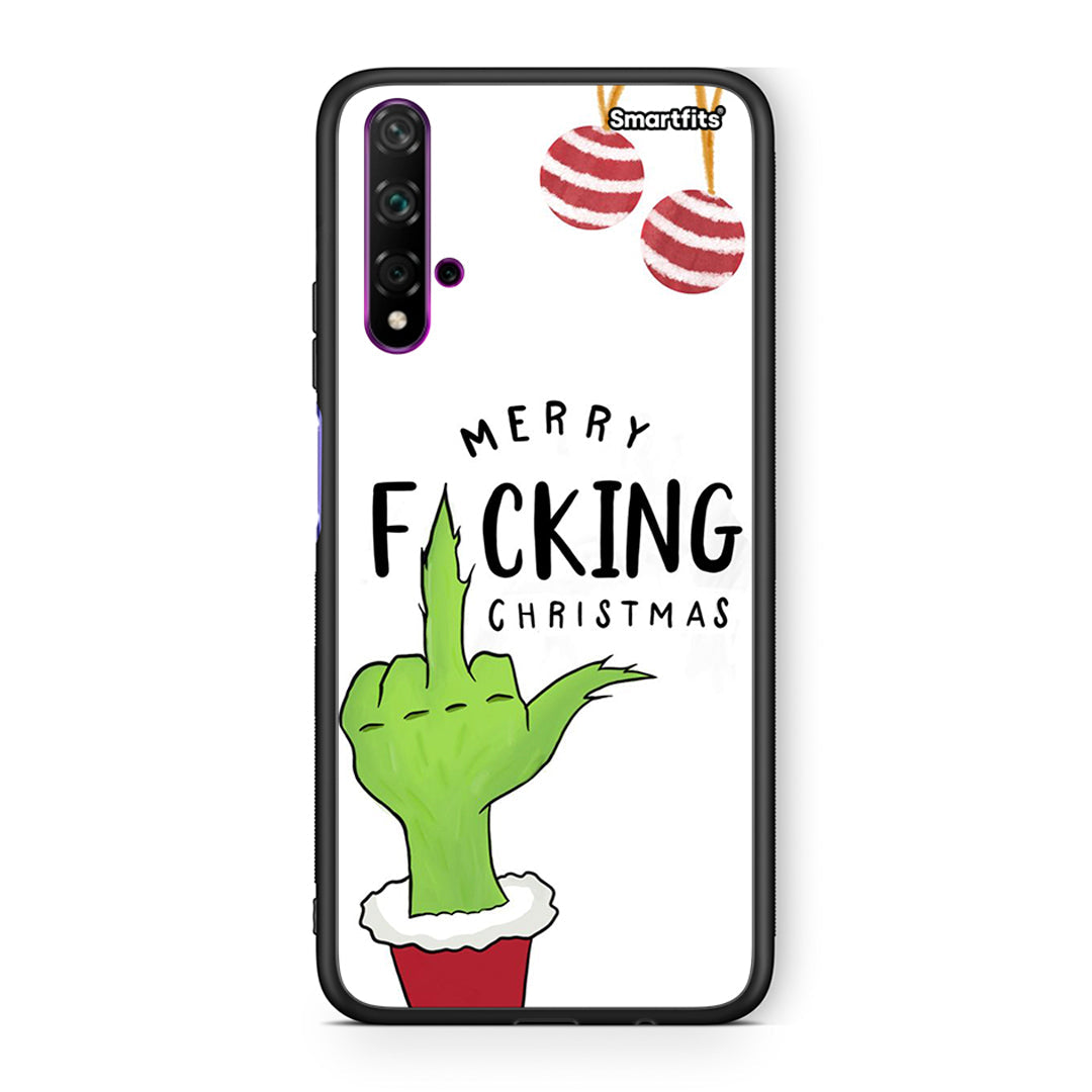 Huawei Nova 5T Merry F Xmas θήκη από τη Smartfits με σχέδιο στο πίσω μέρος και μαύρο περίβλημα | Smartphone case with colorful back and black bezels by Smartfits