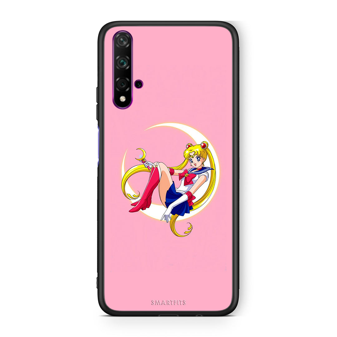 Huawei Nova 5T Moon Girl θήκη από τη Smartfits με σχέδιο στο πίσω μέρος και μαύρο περίβλημα | Smartphone case with colorful back and black bezels by Smartfits